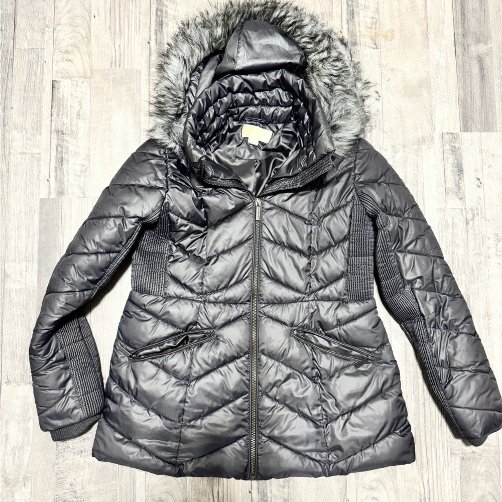 Michael Kors Women’s Winter Coat with Faux Fur Hood